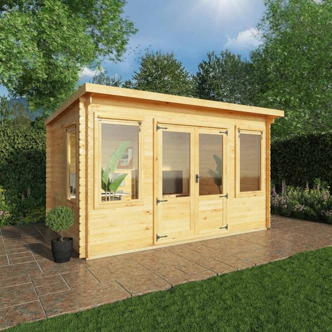 Mercia 4m x 3m Pent Log Cabin - 19mm