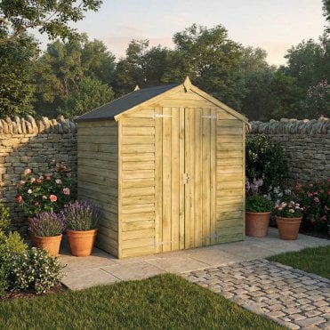 4X6 Overlap Double Door Windowless Apex Shed