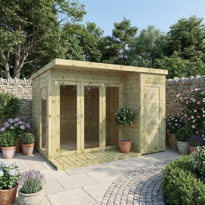 Mercia Contemporary Summerhouse with Side Shed 10X8