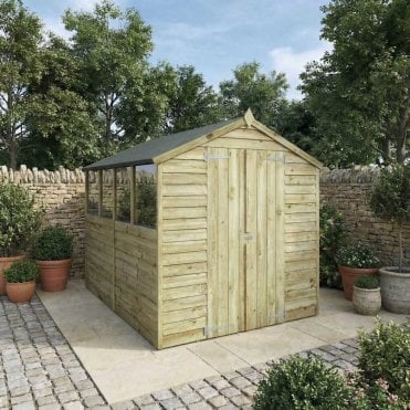 Overlap Apex Double Door Shed 8X6