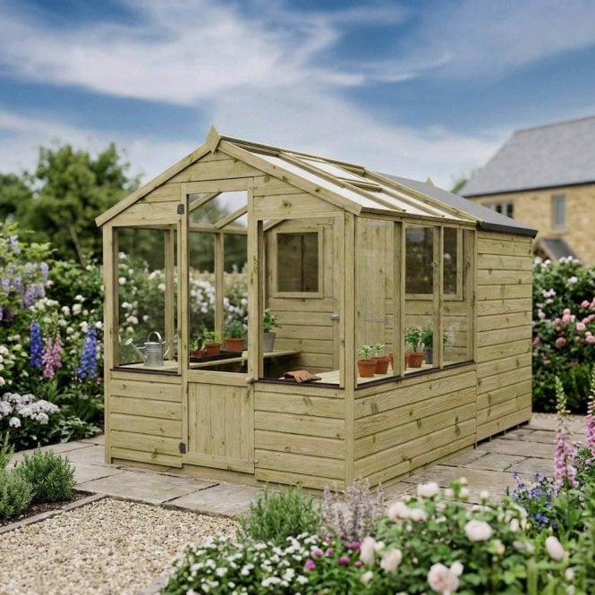 Mercia Traditional Apex Combined Greenhouse Shed 10X6