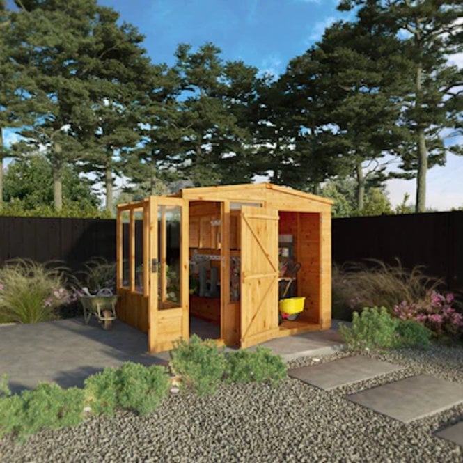 Mercia Woodsman Combi Greenhouse Shed 8X8