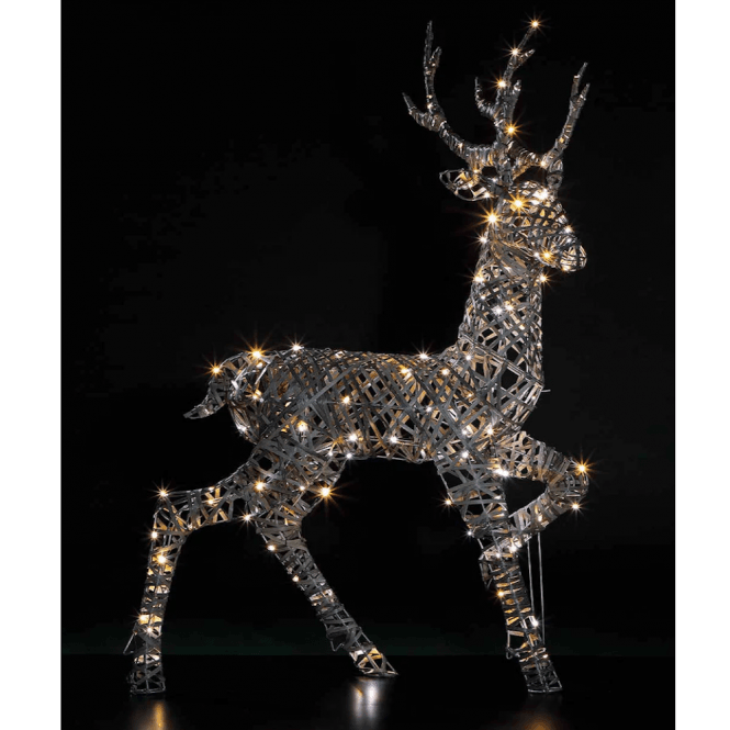 Noma 1.35m Richmond Rattan Stag With 180 LEDs - White