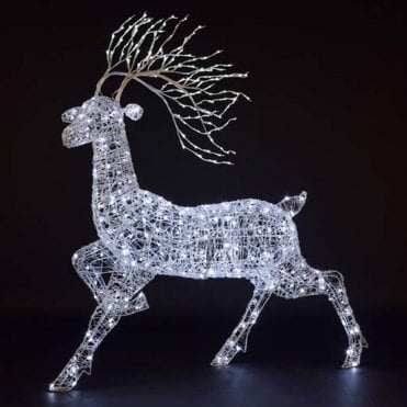 1.4M Spun Acrylic Woburn Stag with Branch Antlers