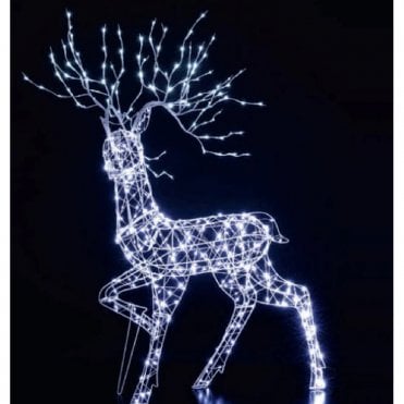 1.4M White Flexi Richmond Stag with Branch Antlers