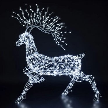 1.4M White Flexi Woburn Stag With Branch Antlers