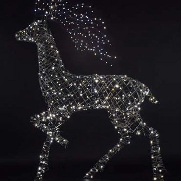 2M Grey Rattan Highland Stag with Branch Antlers