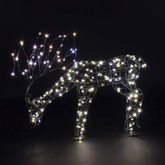 Noma 40CM Grey Flexi Tatton Grazing Stag With Branch Antlers