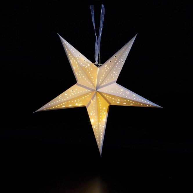 Noma 40cm Paper Stardust With 15 Warm White LEDs