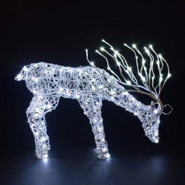 40CM Spun Acrylic Tatton Grazing Stag With Branch Antlers
