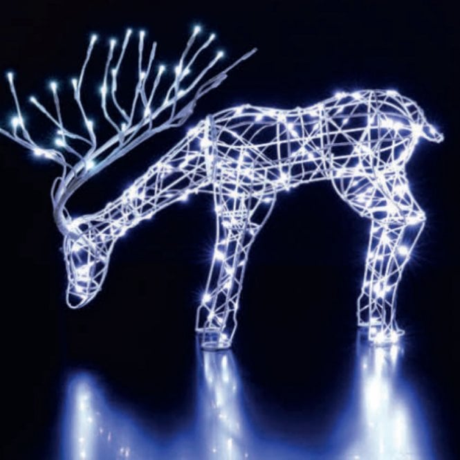 Noma 40CM White Flexi Tatton Grazing Stag with Branch Antlers