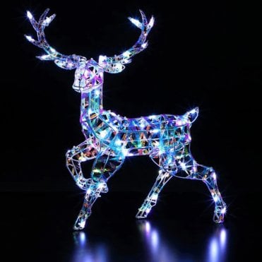 52cm Iridescent Stag with 60 White LEDs