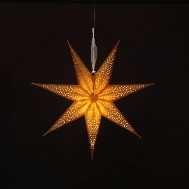 60cm Gold Paper North Star With 20 Warm White LEDs
