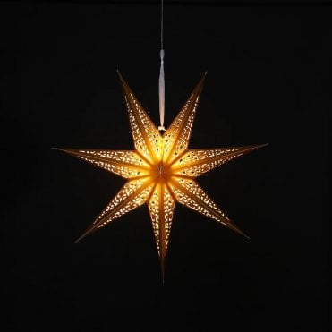 60cm Gold Paper Shining Star with 20 Warm White LEDs