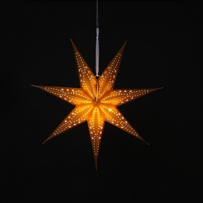Noma 60cm Gold Paper Stardust With 20 Warm White LEDs