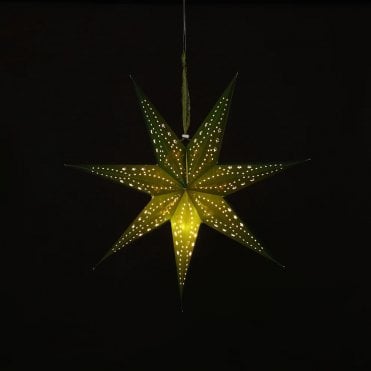 60CM Green Paper Stardust With 20 Warm White LEDs
