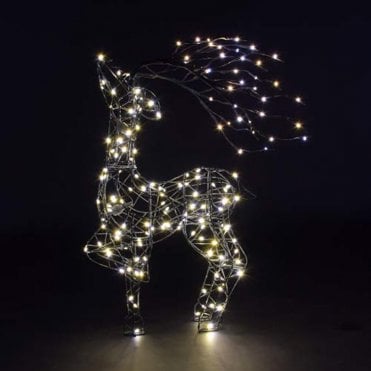 60CM Grey Flexi Tatton Standing Stag With Branch Antlers
