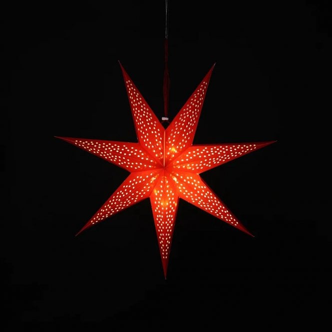 Noma 60cm Red Paper North Star With 20 Warm White LEDs