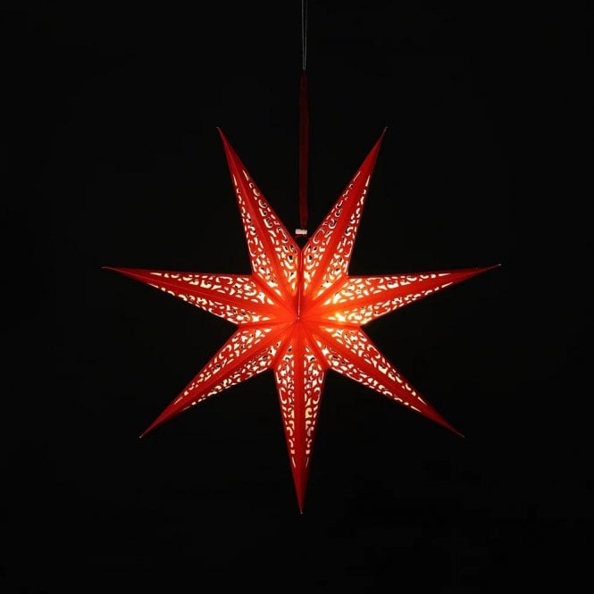 Noma 60cm Red Paper Shining Star With 20 Warm White LEDs