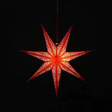 60cm Red Paper Shining Star With 20 Warm White LEDs