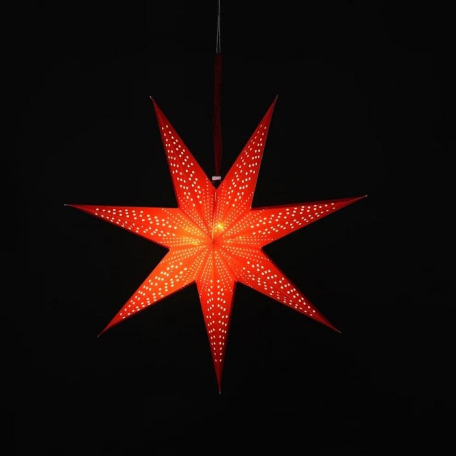 Noma 60cm Red Paper Shooting Star With 20 Warm White LEDs