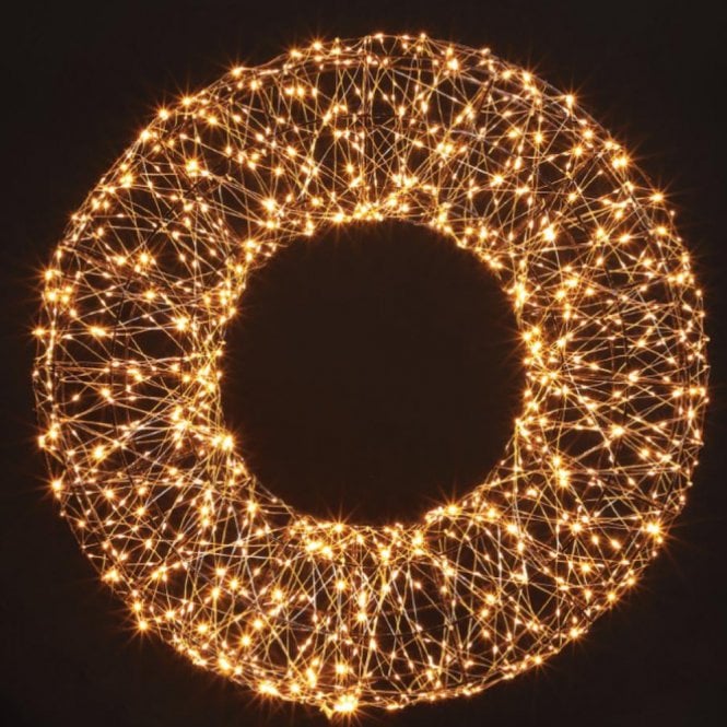 Noma 75CM Micro Wire Wreath With 720 Antique White LEDs