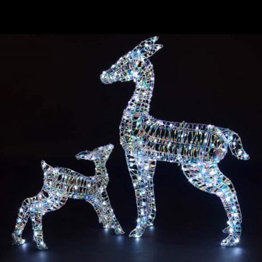 90CM Iridescent Richmond Deer & Fawn