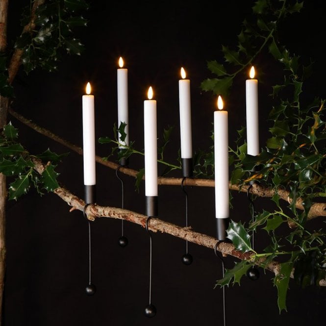 Noma Set of 6 Magic Candles With Black Metal Holder