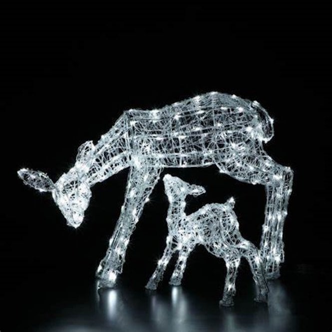 Noma Woburn Deer & Fawn 70cm 230 Duo Bulb Flexi Wire LED - Spun Acrylic