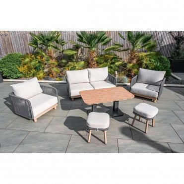 Buxton 2 Seater Sofa Set with Piller Coffee Table and 2 Stools