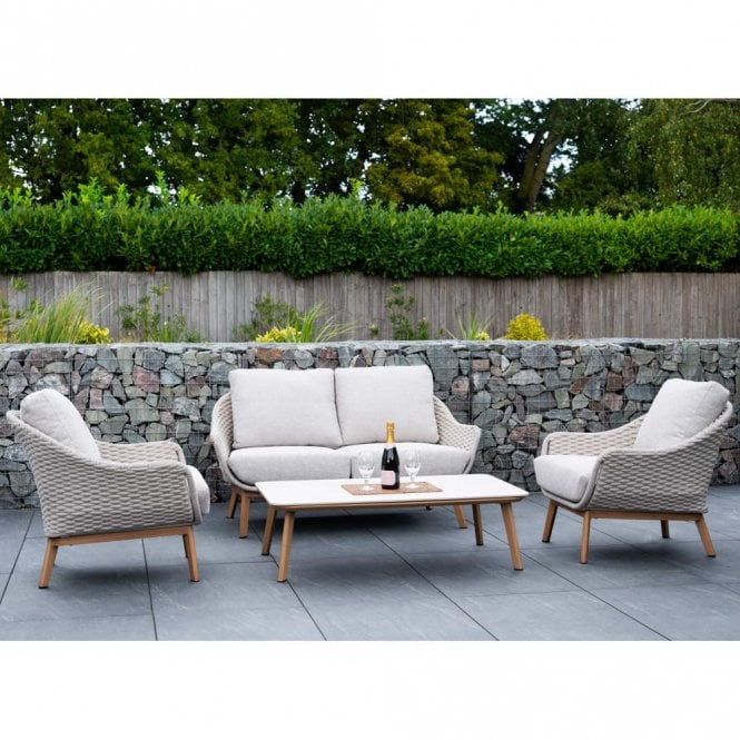 Norfolk Leisure Camberley 2 Seat Lounge Set with Thick Rope Weave