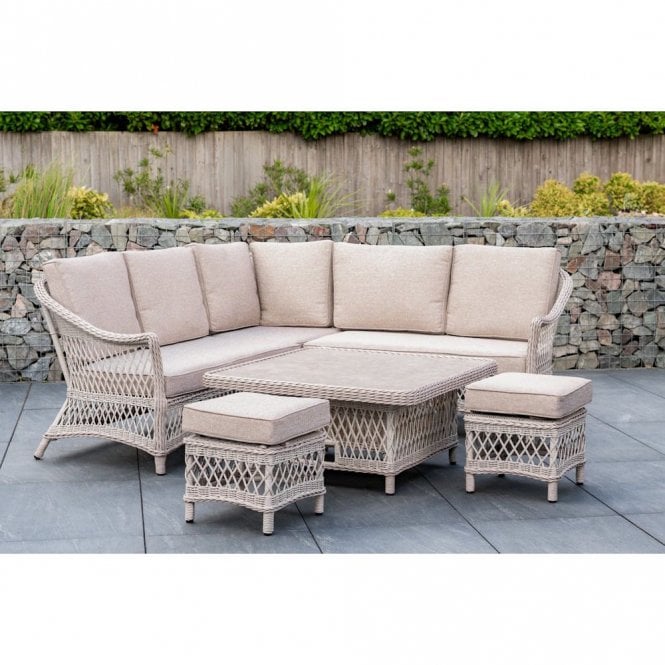 Norfolk Leisure Cotswold Mini Corner Set With Stools And Square Adjustable Table