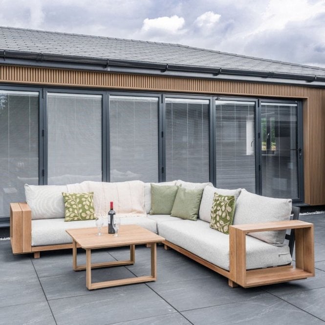 Norfolk Leisure Darlington Woodlook Aluminium Corner Set with Coffee Table