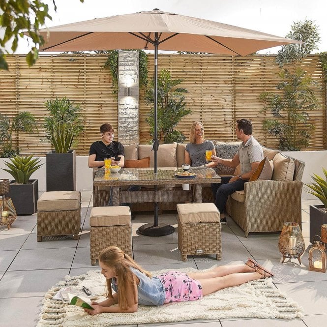 Nova Ciara Corner Dining Set with Parasol Hole Table