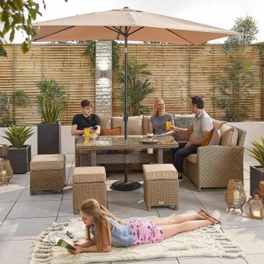 Ciara Corner Dining Set with Parasol Hole Table
