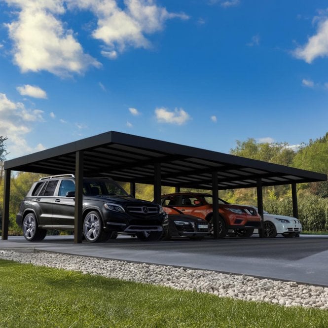 Palram-Canopia Oslo Black Double Carport 6X12
