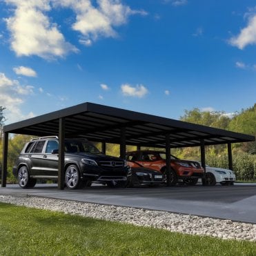 Oslo Black Double Carport 6X12