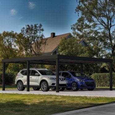 Oslo Black Double Carport 6X6