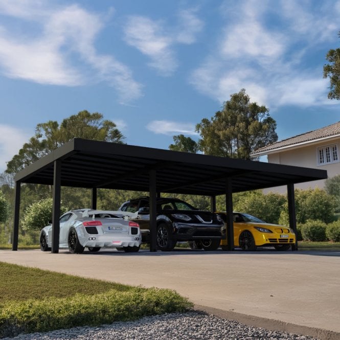 Palram-Canopia Oslo Black Double Carport 6X9