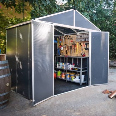 Rubicon 8X8 Polycarbonate Shed - Dark Grey