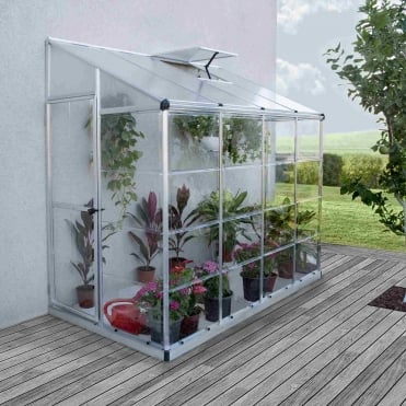 Silver Lean-To Greenhouse 8X4