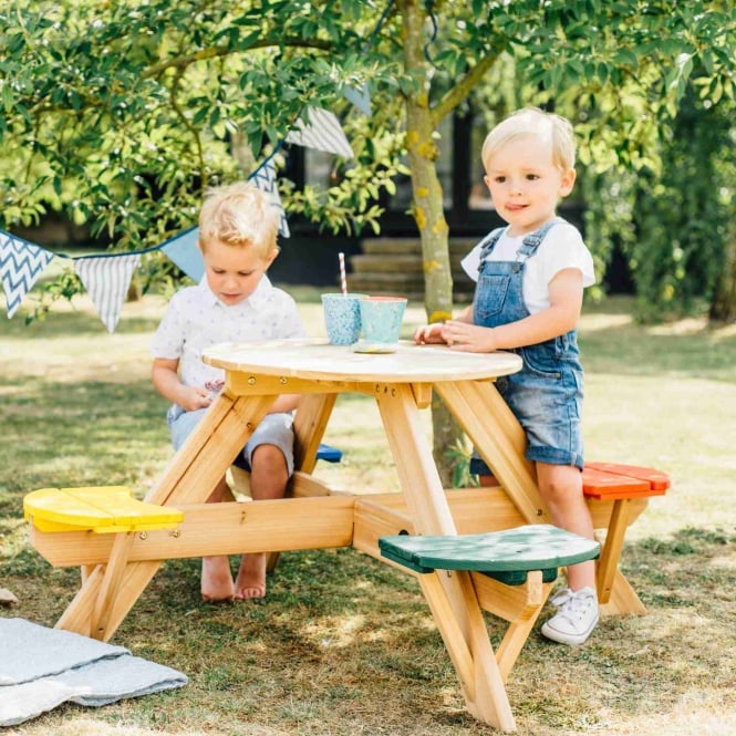 Plum Children's Picnic Table With Coloured Seats