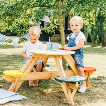 Children's Picnic Table With Coloured Seats