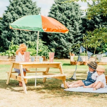 Children's Picnic Table With Parasol
