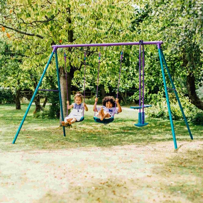 Plum Jupiter Metal Swing Set