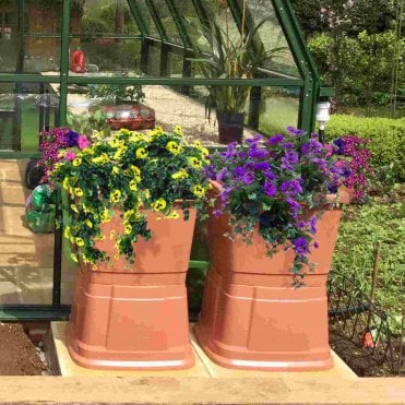 1 Tier Double Water Butt With Planters 134 Litres