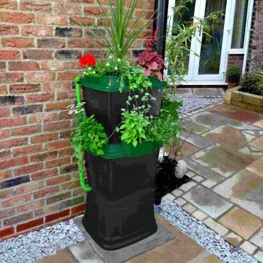 2 Tier Water Butt With Planters 134 Litres