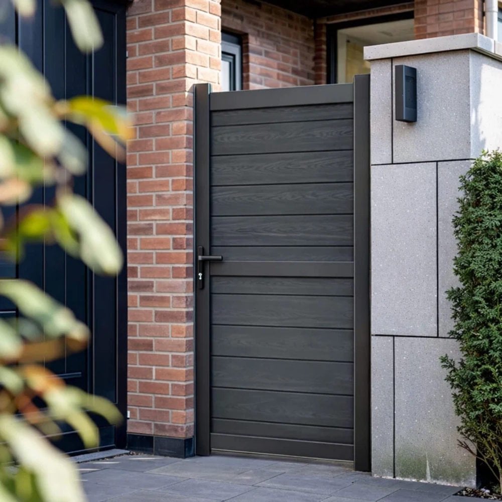 An image of Ready Made Gates Composite Horizontal Solid Infill Garden Gate Colour: