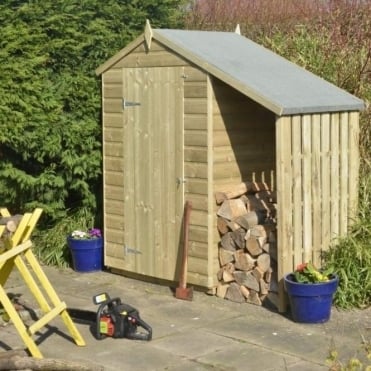4x3 Premier Shiplap Windowless Single Door Apex Shed With Lean-To