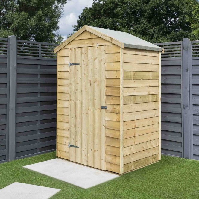 Rowlinson 4x3 Traditional Overlap Windowless Single Door Apex Shed